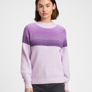 Gap factory waffle-knit striped sweater Sz M